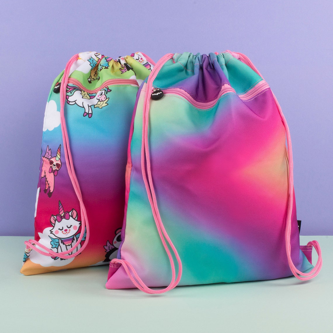 Personalised Kids Drawstring Bag With Zipped Pocket PE Bag Etsy UK