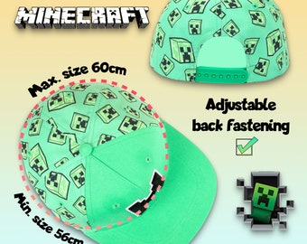 Casquette Minecraft Rouge - Casquette Baseball Enfant - Cadeau Garçon - 100% Coton