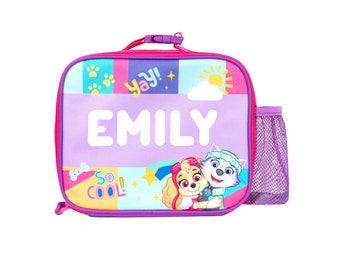 Paw Patrol Sky Personalised Children’s Lunch Bag - Kids School Lunch Bag Insulated Lunch Box for Boys & Girls Nursery Lunch Bag Blue