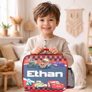 Personalised Kids Lunch Bag –  Disney Cars Insulated School Bag