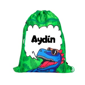 Sac à cordon personnalisé pour enfants avec poche zippée en PE, natation, football, dinosaure, gymnase, sac d'école pour garçons filles