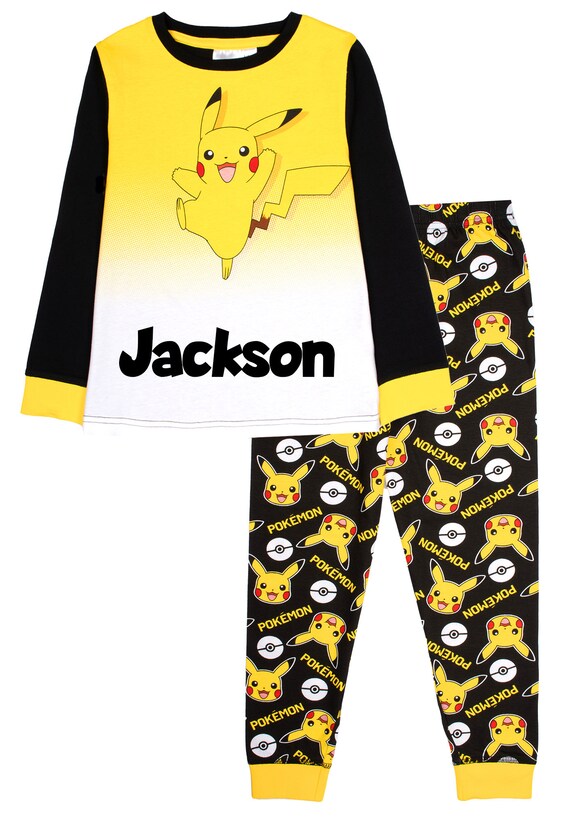 Pokemon Personalised Long Sleeve Pyjamas Cotton Warm Winter Pjs
