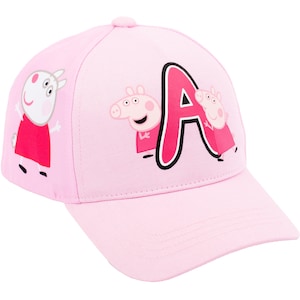 Gorra de béisbol personalizada de Peppa Pig con letras personalizables, ajustable, para niños, con protección UV 100%, para vacaciones de verano, de 2 a 6 años.