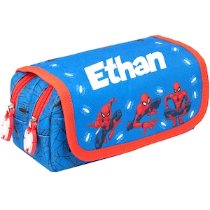 Astuccio personalizzato Marvel Spiderman, astuccio scolastico blu personalizzato per ragazzi, pochette a 2 grandi scomparti per cancelleria