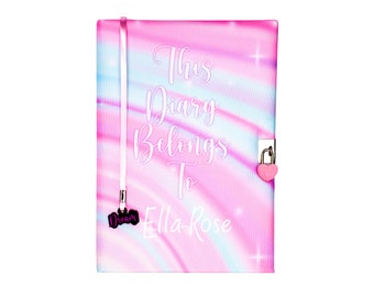 Fringoo - Personalised Diary - Diary with Lock - Kids Journal with Matching Bookmark - 96 Page Girls Journal - Birthday Gifts for Girls