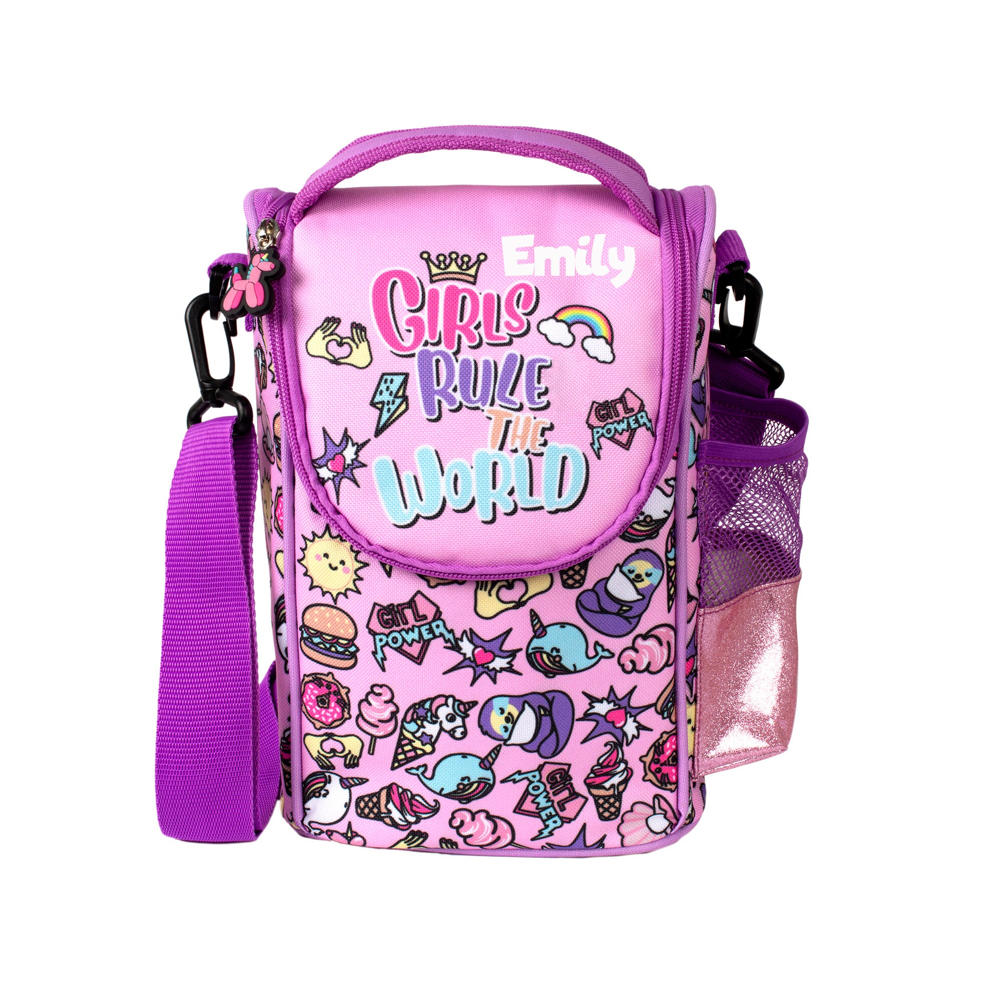 Fringoo Personalised Kids Lunch Bag Theral Insulated 2 Copartent Cooler Bag With Side Esh