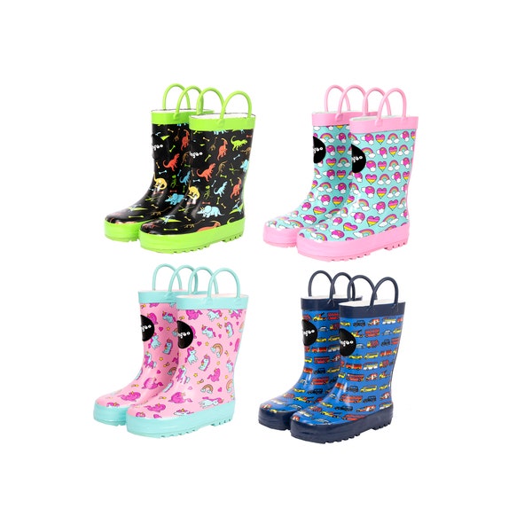 Fringoo - Bottes Wellington pour Enfants - Bottes en Caoutchouc pour Garçons et Filles - Bottes en Caoutchouc pour Enfants - Bottes de Pluie pour Enfants Taille UK 6-11