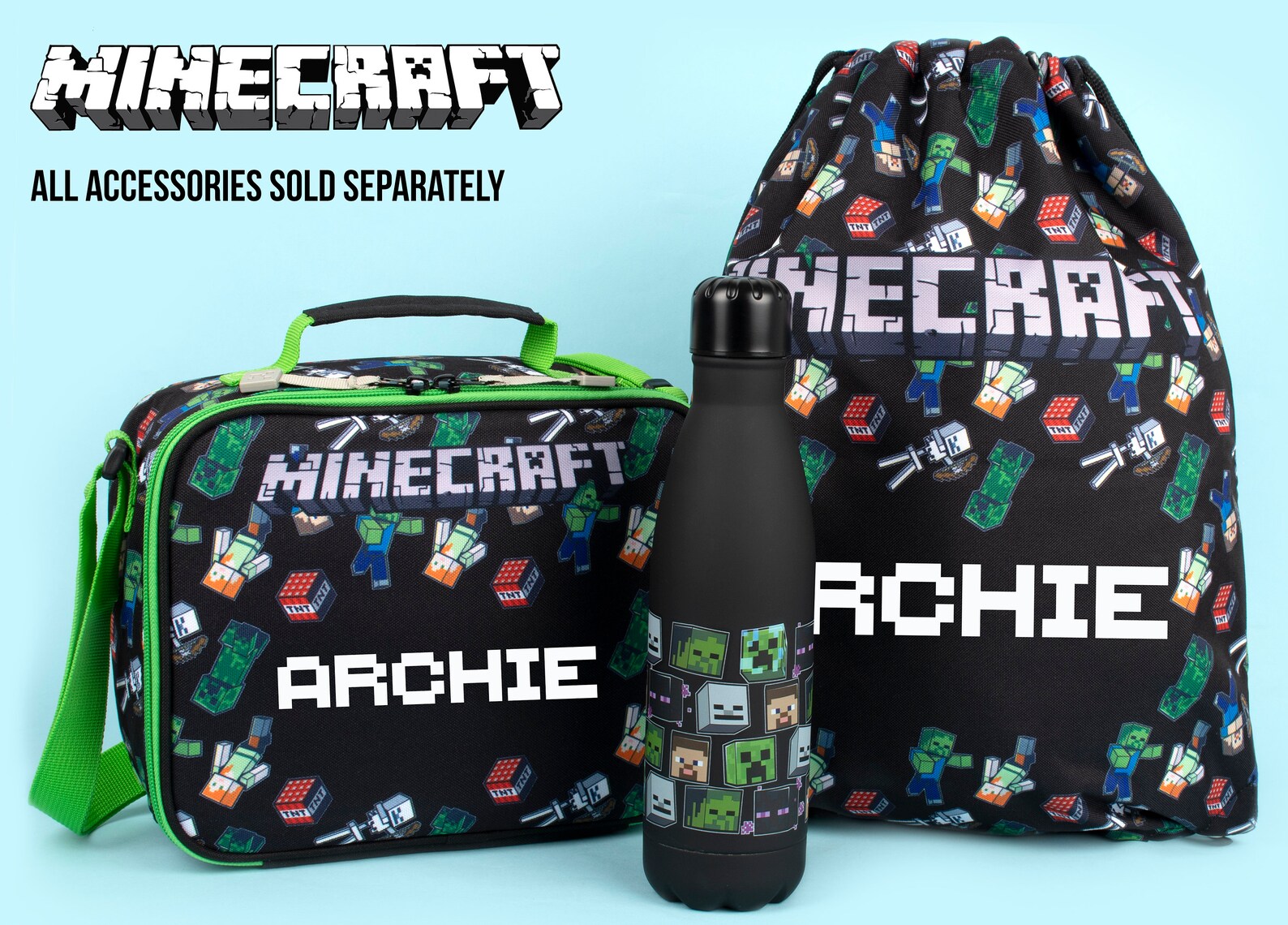 MINECRAFT Personalised Drawstring Bag Minecraft World PE Etsy