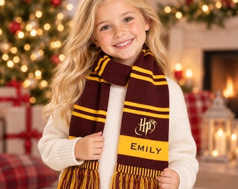 Personalised Kids Scarf - Harry Potter Embroidered Xmas Gift