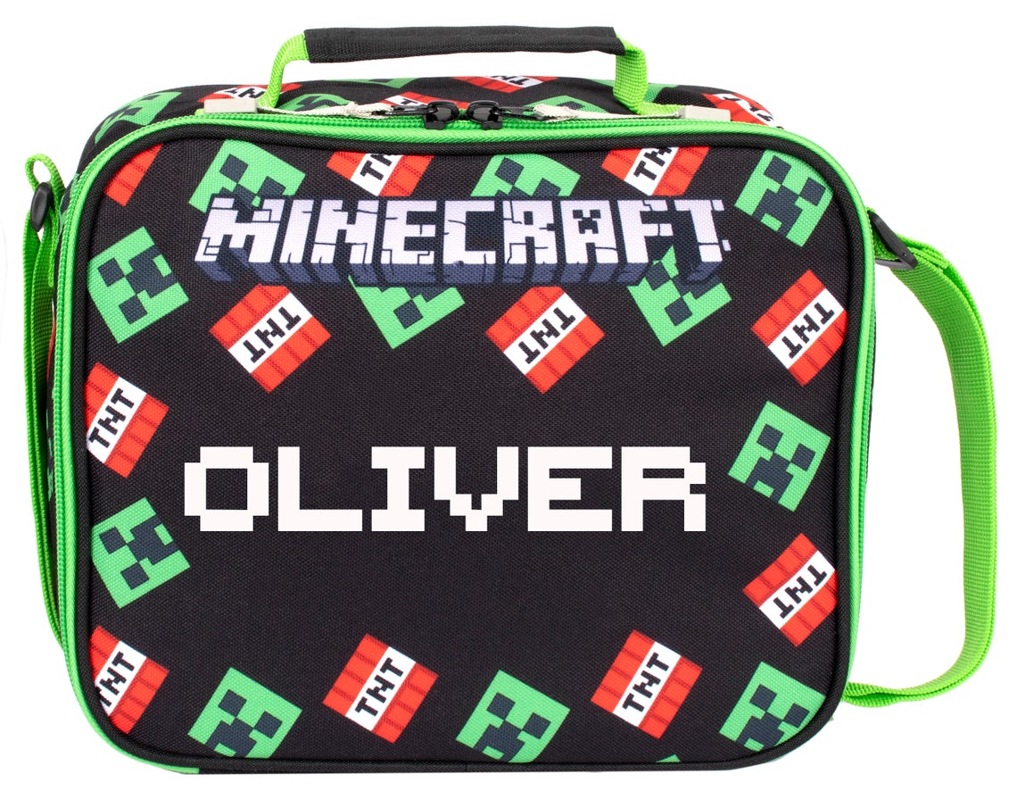 Minecraft Personalised Lunch Bag Official Minecraft Etsy