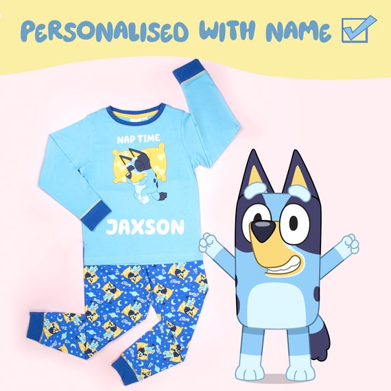 Bluey Personalised Long Sleeve Pyjama Cotton Soft Warm Winter Pjs for Boys Girls Etsy Canada