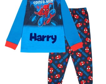 Personalised Kids Pyjama: Boys' Winter  Spiderm-Man PJ Set