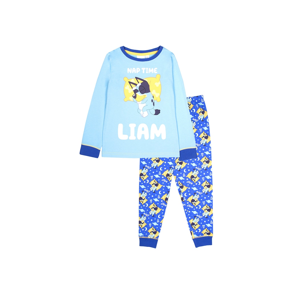 Bluey Personalised Long Sleeve Pyjama Cotton Soft Warm Winter Pjs for Boys Girls Etsy Canada