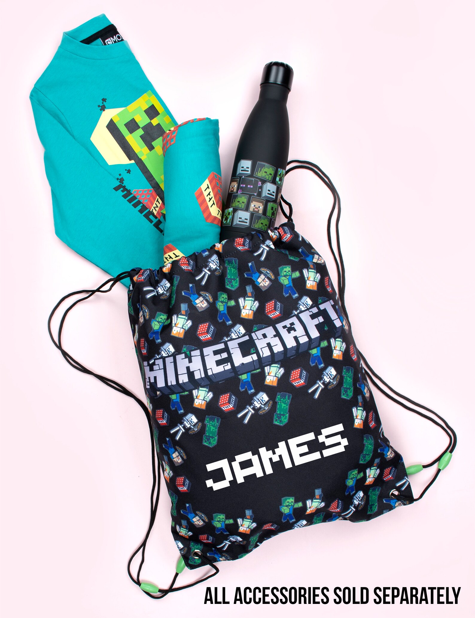 MINECRAFT Personalised Drawstring Bag Minecraft World PE Etsy