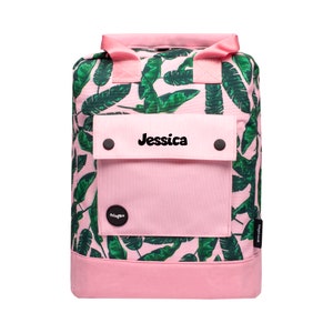 Fringoo Personalisierter süßer Mädchen Rucksack Schulrucksack für Jugendliche oder Kinder Geeignet als Schultasche, Reisetasche oder Laptoptasche Tropical