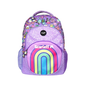 Fringoo - Sac à dos personnalisé pour les grands enfants pour l’école pour enfants sac multi-compartiments ( Rainbow Smile)