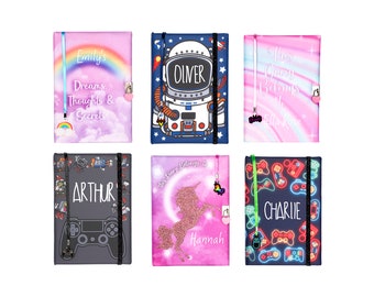 Fringoo - Personalised Diary - Diary with Lock - Kids Journal with Matching Bookmark - 96 Page Journal - Gifts for Boys and Girls