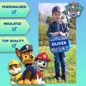 Kids Personalised Lunch Bag: Paw Patrol Insulated Cooler Lunch box image 6