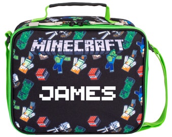 Minecraft Personalised Lunch Bag - Official Minecraft Merchandise - Insulated Lunch Bag for Minecraft Fanatics - Minecraft World