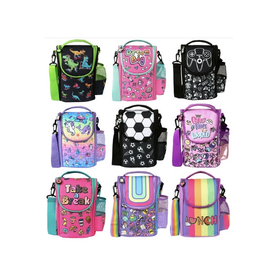 Fringoo Kids Personalised Lunch Bag Large Capacity Strap Thermal Lunch Box  for Girls & Boys School Packed Lunch Bag 