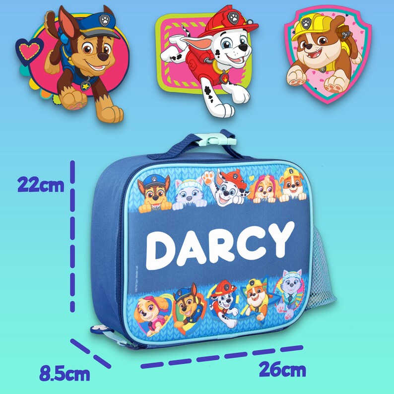 Kids Personalised Lunch Bag: Paw Patrol Insulated Cooler Lunch box image 3