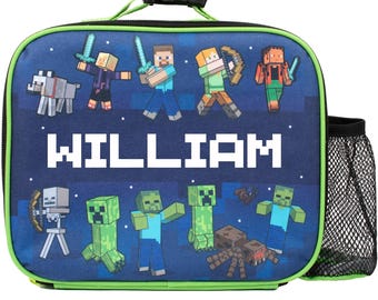 Personalized Minecraft Lunch Bag – Insulated Kids Snack Bag