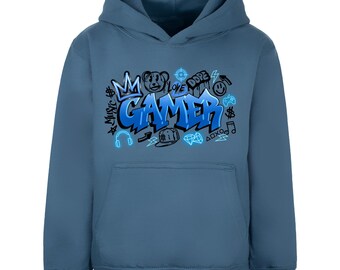 Kids Gamer Hoodie: Cotton-Rich Gaming Pullover Jumper (Ages 5-13)