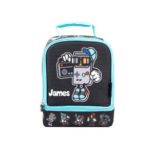 Sac à lunch thermique personnalisé à deux étages pour enfants - Boîte à lunch entièrement isolée - Little Gamer