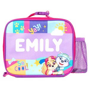 Sac à lunch personnalisé La Pat'Patrouille Ciel pour enfants - Sac à lunch d'école pour enfants Boîte à lunch isolée pour garçons et filles Sac à lunch de chambre d'enfant Bleu