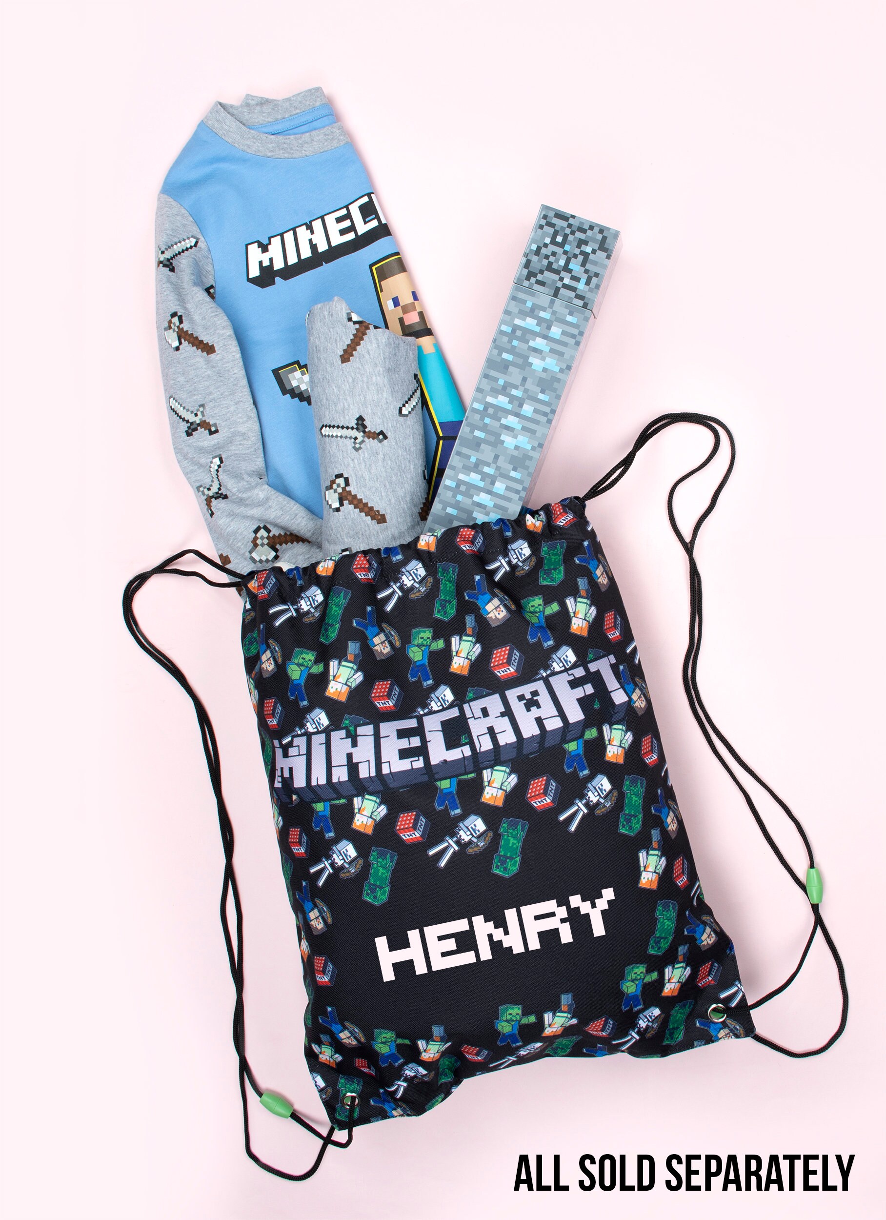 MINECRAFT Personalised Drawstring Bag Minecraft World PE Etsy