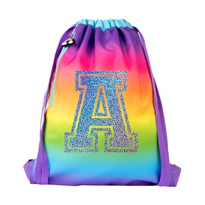 Sac à cordon de serrage personnalisé pour enfants avec sac pe de poche zippé Natation Rainbow Gym School Bag pour garçons filles