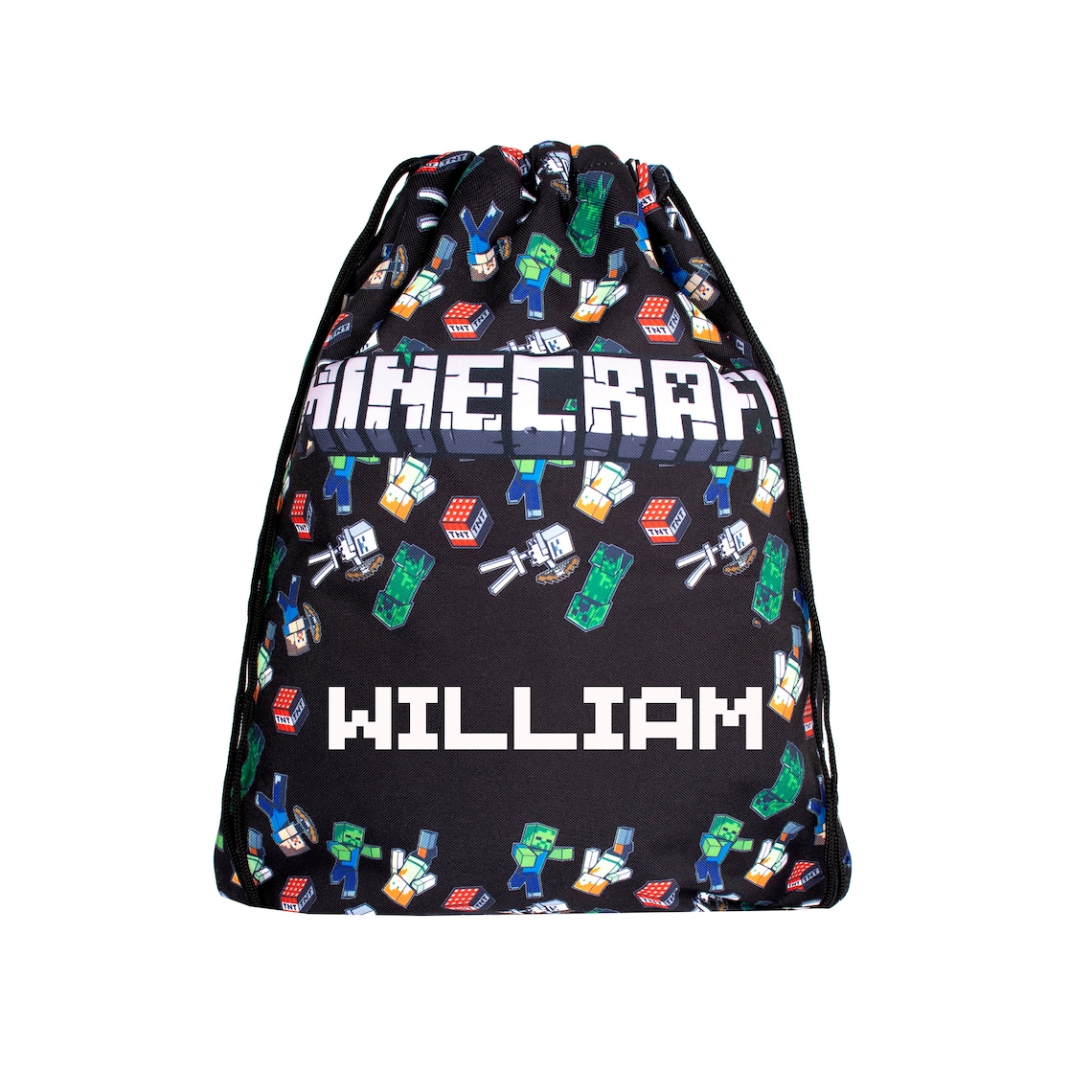 MINECRAFT Personalised Drawstring Bag Minecraft World PE Etsy
