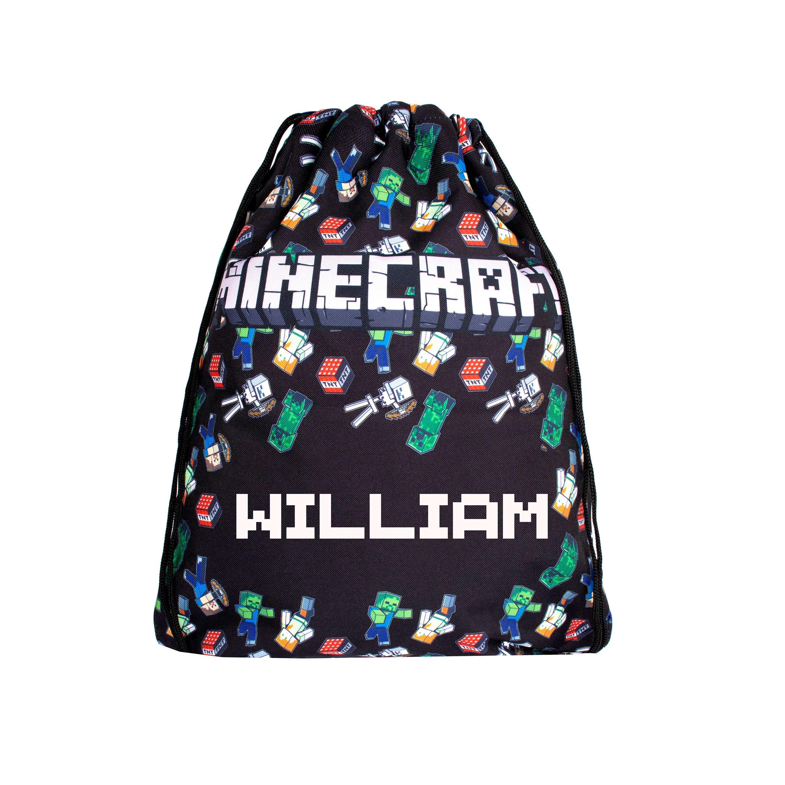 MINECRAFT Personalised Drawstring Bag Minecraft World PE | Etsy