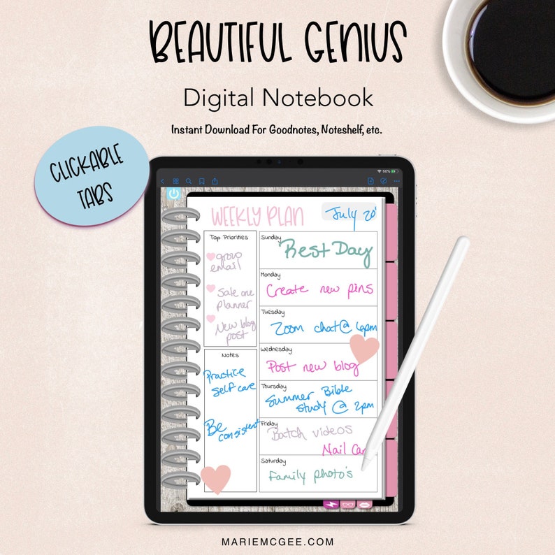 Digital Journal Notebook for iPad Pro Goodnotes Planner Etsy