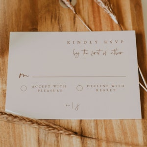 Terrakotta Antwortkarte Vorlage — Hochzeitsantwort-Postkarte — Druckbare Antwortkarte — Antwortkarte Boho — Luciana-Kollektion