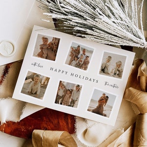 Modern Minimalist Holiday Card Template, Year In Review, Photo Christmas Card, Year In Review Christmas Card, Photo Collage Christmas Card