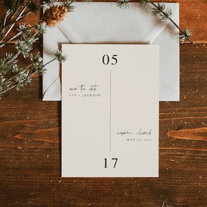 Minimalist Boho Save the Date Template — Modern Boho Save the Date — Editable Wedding Save the Date — Black and White Save the Date