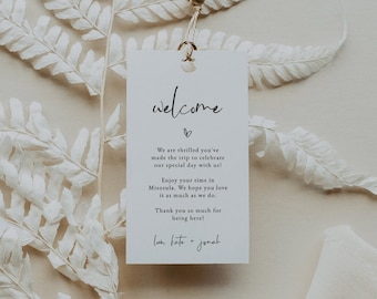 Wedding Gift Bag Tag Template — Printable Wedding Welcome Tags — Wedding Gift Tag— Wedding Thank You Tag — Modern Minimalist Collection
