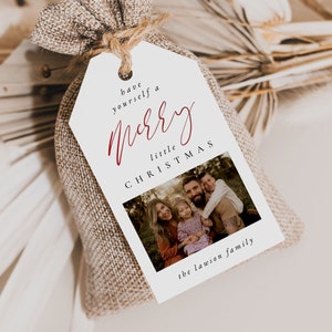 Modern Photo Christmas Gift Tags Template | Printable Holiday Gift Tags | Editable Christmas Labels | Christmas Favor Tag | Gift Bag Tags