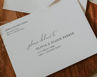 Printable Envelope Address Template | Printable Envelope Template | Minimalist Modern Wedding Envelopes | Editable Address Labels | OLIVIA