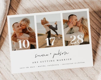 Modern Photo Save the Date Template, Photo Collage Save the Date, Boho Save the Date Cards, Landscape Save the Date, Simple Save the Date