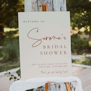 Boho Bridal Shower Welcome Sign Template | Cream Terracotta Bridal Shower Sign | Minimalist Bridal Shower Welcome Sign | Wedding Shower Sign