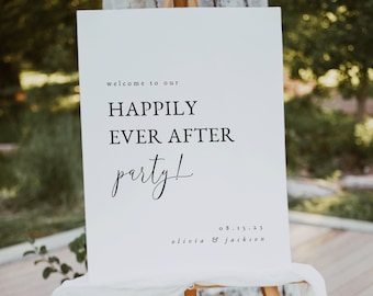Happily Ever After Party Wedding Sign Template | Wedding Welcome Sign | Wedding Reception Sign | Welcome To Our Wedding Sign | WILLOW