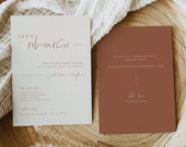 Dusty Terracotta Rehearsal Dinner Invitation Template — Modern Boho Wedding Rehearsal Invite — Editable Rehearsal Dinner Invitation