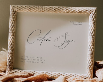 Elegant Minimalist Custom Wedding Sign Template | Modern Wedding Sign 8x10 | Elegant Wedding Sign Printable Download | Editable Wedding Sign