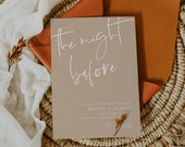 Creamy Boho Wedding Rehearsal Invitation Template — The Night Before Wedding Rehearsal Invite — Beige Ivory Wedding Rehearsal Dinner Invite