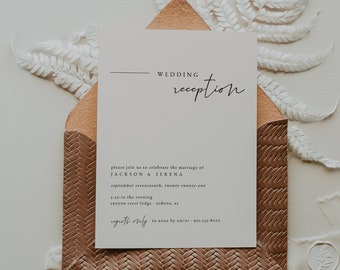 Minimalist Modern Wedding Reception Invitation — Printable Elopement Reception Invitation — Minimalist Wedding Reception Party Invite