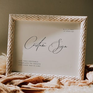 Elegant Minimalist Custom Wedding Sign Template | Modern Wedding Sign 8x10 | Elegant Wedding Sign Printable Download | Editable Wedding Sign