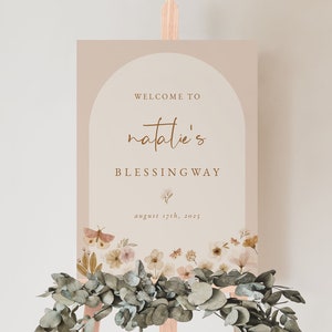 Blessingway Willkommen Schild Vorlage | Muttersegen Zeichen | Bogensegen Wegschild | Boho Babyparty | Blessingway Zeichen | Blessingway Dekor