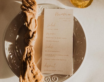 Warm Terracotta Wedding Menu Template — Boho Wedding Dinner Menu — Editable Wedding Menu Instant Download — Terracotta Menu
